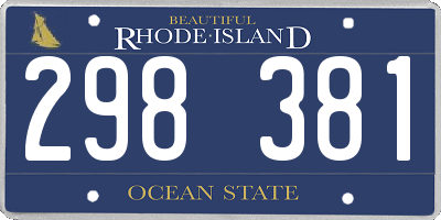 RI license plate 298381