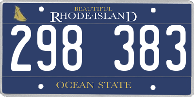 RI license plate 298383