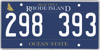 RI license plate 298393