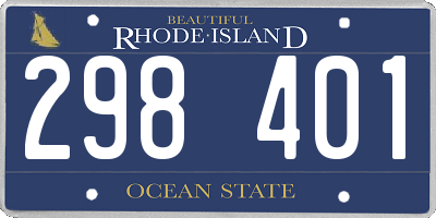 RI license plate 298401