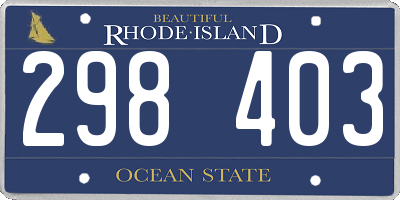 RI license plate 298403