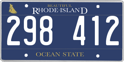 RI license plate 298412