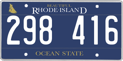 RI license plate 298416