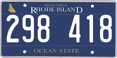 RI license plate 298418