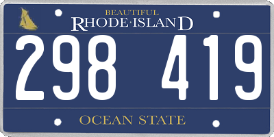 RI license plate 298419