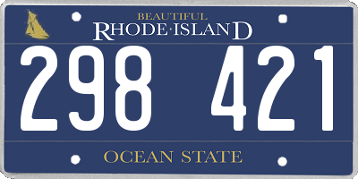RI license plate 298421