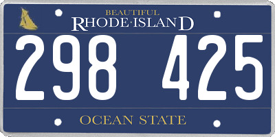 RI license plate 298425