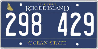 RI license plate 298429
