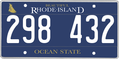 RI license plate 298432