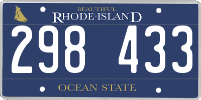 RI license plate 298433