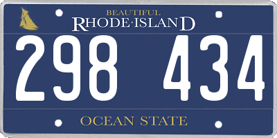 RI license plate 298434