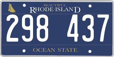 RI license plate 298437