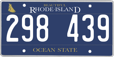 RI license plate 298439