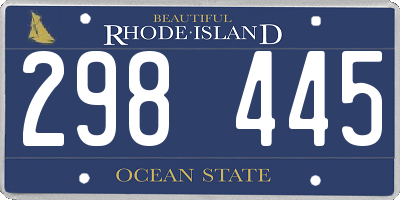 RI license plate 298445