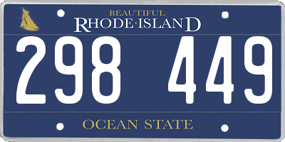 RI license plate 298449