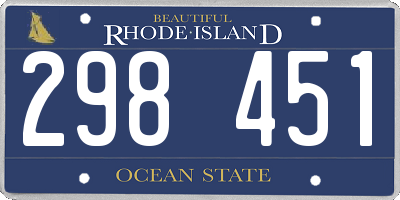 RI license plate 298451