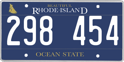 RI license plate 298454