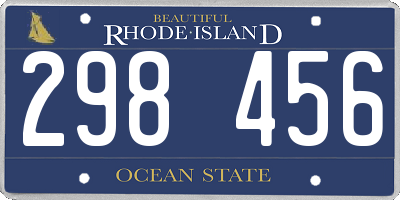 RI license plate 298456
