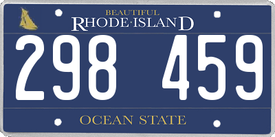 RI license plate 298459