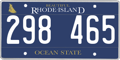 RI license plate 298465