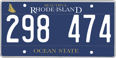 RI license plate 298474