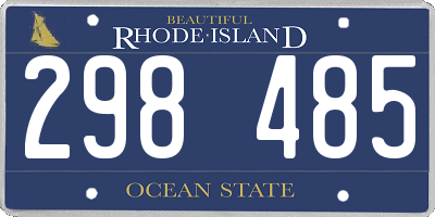 RI license plate 298485