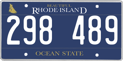 RI license plate 298489