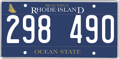 RI license plate 298490