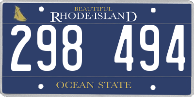 RI license plate 298494