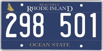 RI license plate 298501