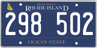 RI license plate 298502