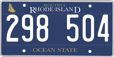 RI license plate 298504