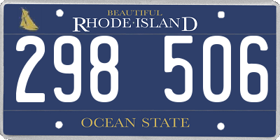 RI license plate 298506