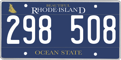 RI license plate 298508