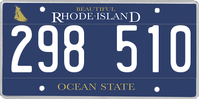 RI license plate 298510