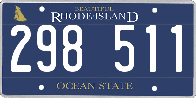 RI license plate 298511