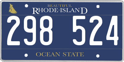 RI license plate 298524