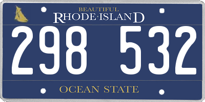 RI license plate 298532