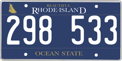 RI license plate 298533