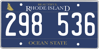 RI license plate 298536