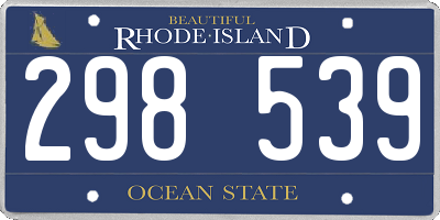 RI license plate 298539