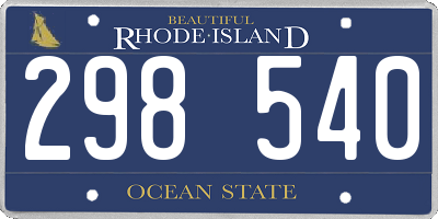 RI license plate 298540