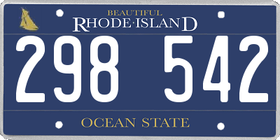 RI license plate 298542