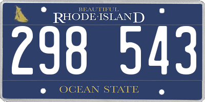 RI license plate 298543