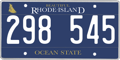 RI license plate 298545
