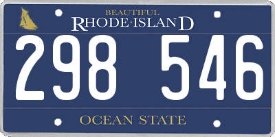 RI license plate 298546