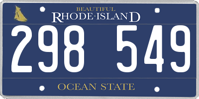 RI license plate 298549
