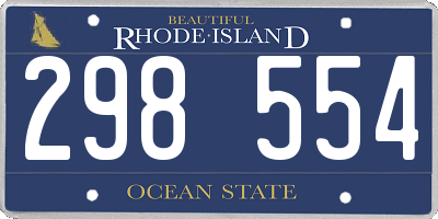 RI license plate 298554
