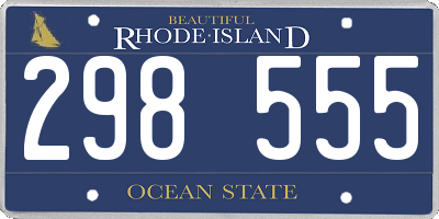RI license plate 298555