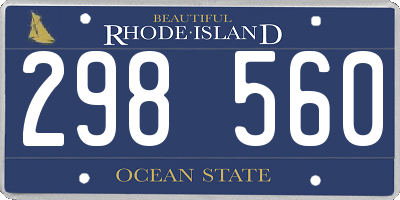RI license plate 298560